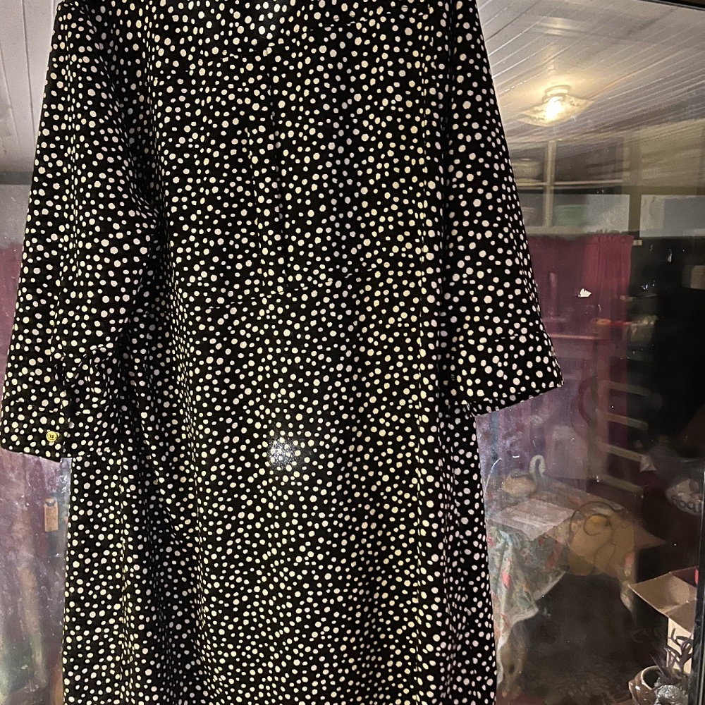 Lane Bryant polka dot zip front shirt dress sz 18/20